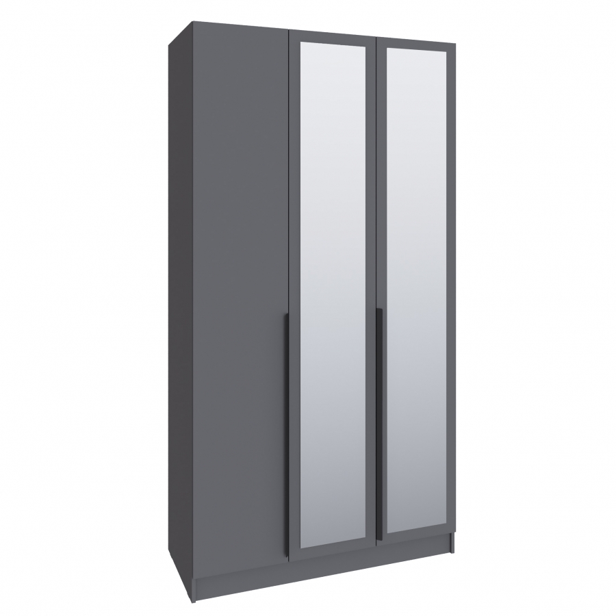 Шкаф Мадрид 1200 с зеркалом графит серый